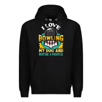 Black bowling shirt funny dog lover quote bowler gift t shirt Premium Hoodie - linhVisuals