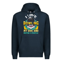 Navy bowling shirt funny dog lover quote bowler gift t shirt Premium Hoodie - linhVisuals