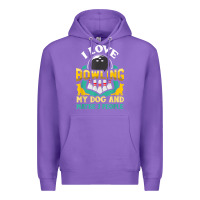 Purple bowling shirt funny dog lover quote bowler gift t shirt Premium Hoodie - linhVisuals