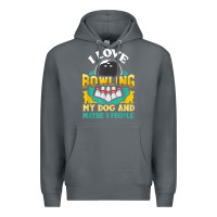 Rock bowling shirt funny dog lover quote bowler gift t shirt Premium Hoodie - linhVisuals