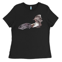 Black mexican free tailed bat Ladies Tee - LillyAllenDesigns