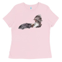 Bubblegum Pink mexican free tailed bat Ladies Tee - LillyAllenDesigns