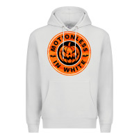 Dove Grey motionless in white hellowen Premium Hoodie - linhVisuals