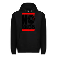 Black no requests dj turntable vinyl record Premium Hoodie - linhVisuals