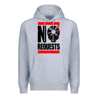 Heather Grey no requests dj turntable vinyl record Premium Hoodie - linhVisuals