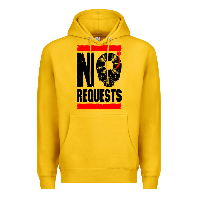 No Requests Dj Turntable Vinyl Record Premium Hoodie by linhVisuals | Teevron