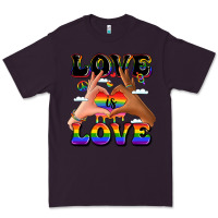 Plum love is love lgbtq pride hands Premium Tee - LillyAllenDesigns