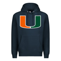Navy miami hurric Premium Hoodie - linhVisuals