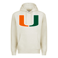 Oatmeal Heather miami hurric Premium Hoodie - linhVisuals