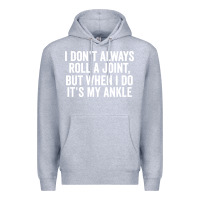 Heather Grey i dont always roll a joint but when i do Premium Hoodie - linhVisuals