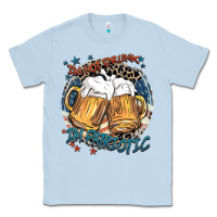 Dusty Blue I'm not drunk i'm patriotic Classic Tee - FaDigitalArtStudio