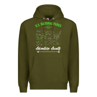 Army Green national parks adventure lover camping hiking camper fan t shirt Premium Hoodie - linhVisuals
