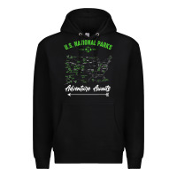 Black national parks adventure lover camping hiking camper fan t shirt Premium Hoodie - linhVisuals