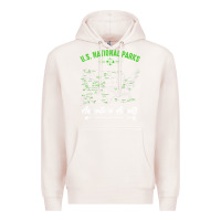 Pale Pink national parks adventure lover camping hiking camper fan t shirt Premium Hoodie - linhVisuals