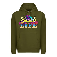 Army Green beach life Premium Hoodie - BarkalooDesign