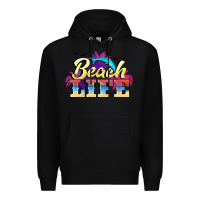 Black beach life Premium Hoodie - BarkalooDesign