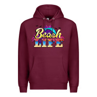 Burgundy beach life Premium Hoodie - BarkalooDesign