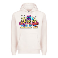 Pale Pink beach life Premium Hoodie - BarkalooDesign