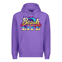 Purple beach life Premium Hoodie - BarkalooDesign