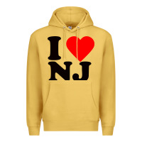 Antique Gold i love nj Premium Hoodie - linhVisuals