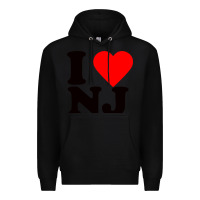 Black i love nj Premium Hoodie - linhVisuals