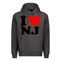 Charcoal Heather i love nj Premium Hoodie - linhVisuals
