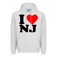 Dove Grey i love nj Premium Hoodie - linhVisuals