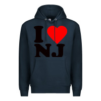 Navy i love nj Premium Hoodie - linhVisuals