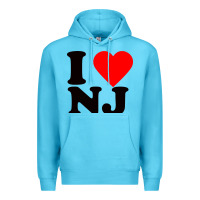Ocean Blue i love nj Premium Hoodie - linhVisuals