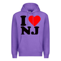 Purple i love nj Premium Hoodie - linhVisuals