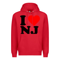 Red i love nj Premium Hoodie - linhVisuals