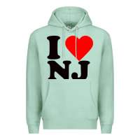 Seafoam i love nj Premium Hoodie - linhVisuals