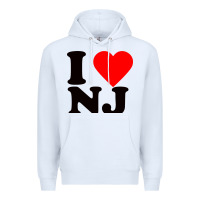 White i love nj Premium Hoodie - linhVisuals