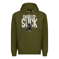 Army Green EMBRACE THE SUCK VINTAGE Premium Hoodie - linhVisuals