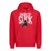 Red EMBRACE THE SUCK VINTAGE Premium Hoodie - linhVisuals
