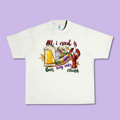 All I Need Is Beer King Cake Crawfish Urban Heavy Tee Designed By Sublimationcraftshop