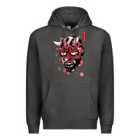 Charcoal Heather darth oni Premium Hoodie - linhVisuals