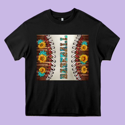 Baseball With Sunflower And Gemstone Tumbler Heavy Core Tee Designed By Bundleandbundleshop