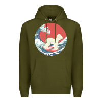 Army Green bedlington terrier t  shirt bedlington terrier gifts   ocean waves sur Premium Hoodie - linhVisuals