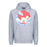 Heather Grey bedlington terrier t  shirt bedlington terrier gifts   ocean waves sur Premium Hoodie - linhVisuals