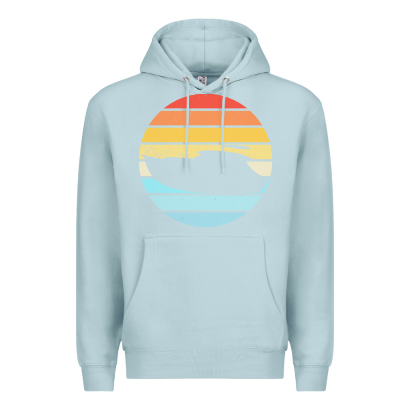 Boat T  Shirt Boat Trip Silhouette On A Distressed Retro Sunset Produc Premium Hoodie by linhVisuals | Teevron