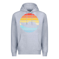 Heather Grey boat t  shirt boat trip silhouette on a distressed retro sunset produc Premium Hoodie - linhVisuals