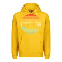 Lemon boat t  shirt boat trip silhouette on a distressed retro sunset produc Premium Hoodie - linhVisuals