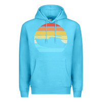 Ocean Blue boat t  shirt boat trip silhouette on a distressed retro sunset produc Premium Hoodie - linhVisuals