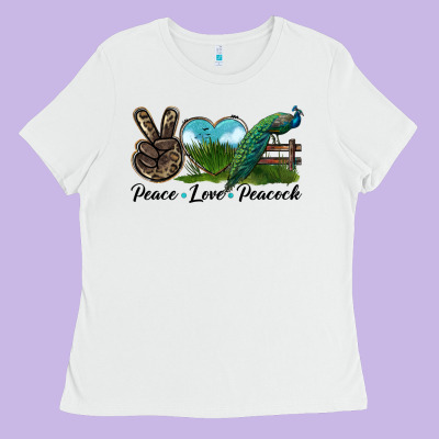 Peace Love Peacock Ladies Tee Designed By Lillyallendesigns