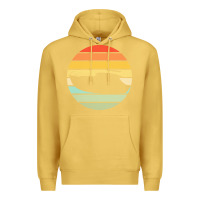 Antique Gold boat t  shirt boat trip silhouette on a distressed retro sunset produc Premium Hoodie - linhVisuals