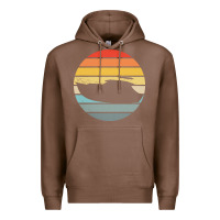 Chestnut boat t  shirt boat trip silhouette on a distressed retro sunset produc Premium Hoodie - linhVisuals