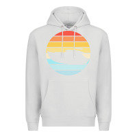 Dove Grey boat t  shirt boat trip silhouette on a distressed retro sunset produc Premium Hoodie - linhVisuals