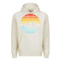 Oatmeal Heather boat t  shirt boat trip silhouette on a distressed retro sunset produc Premium Hoodie - linhVisuals