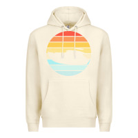 Sandshell boat t  shirt boat trip silhouette on a distressed retro sunset produc Premium Hoodie - linhVisuals